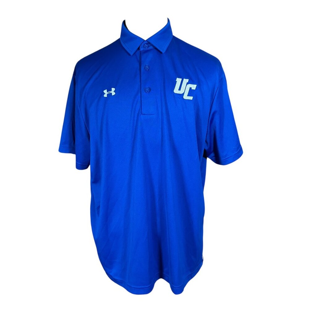 Under Armour Men's Loose HeatGear Blue Short Sleeve Polo Shirt XL